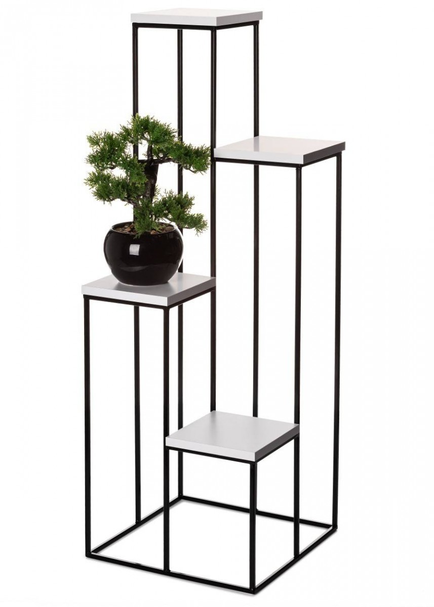 Květinový stojan LOFT 110 cm černý/bílý