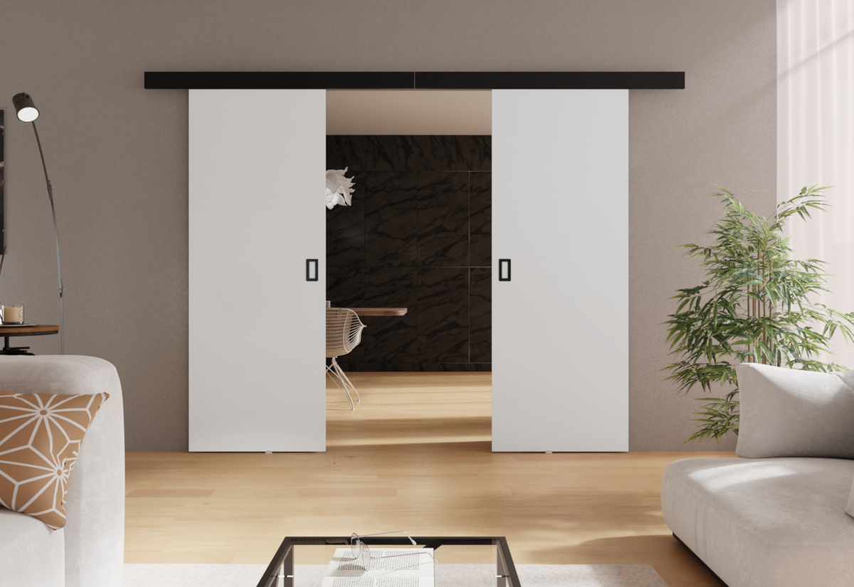 Expedo Posuvné dvere CABANA DUO, 132x205x1,6, biela