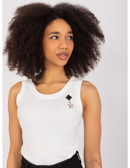 Dámsky top bez rukávov ecru