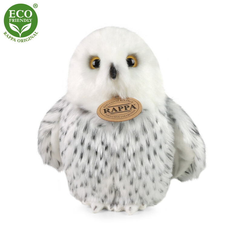 RAPPA - Plyšová sova sněžná 18 cm ECO-FRIENDLY