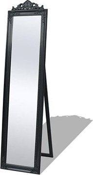 Volně stojící zrcadlo barokní styl 160x40 cm černé