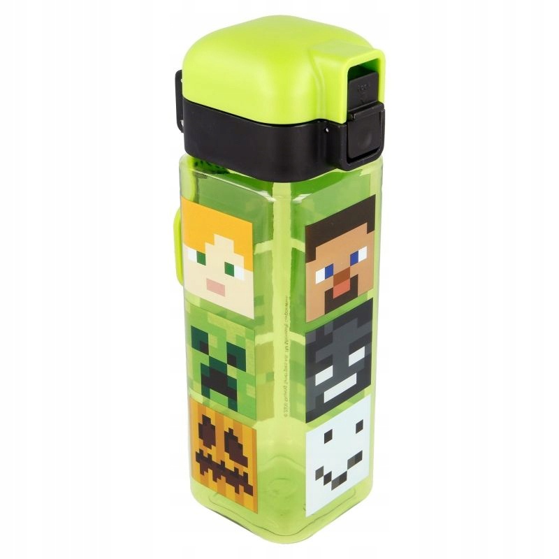 STOR - Hranatá plastová fľaša MINECRAFT LOCK, 550ml, 40402