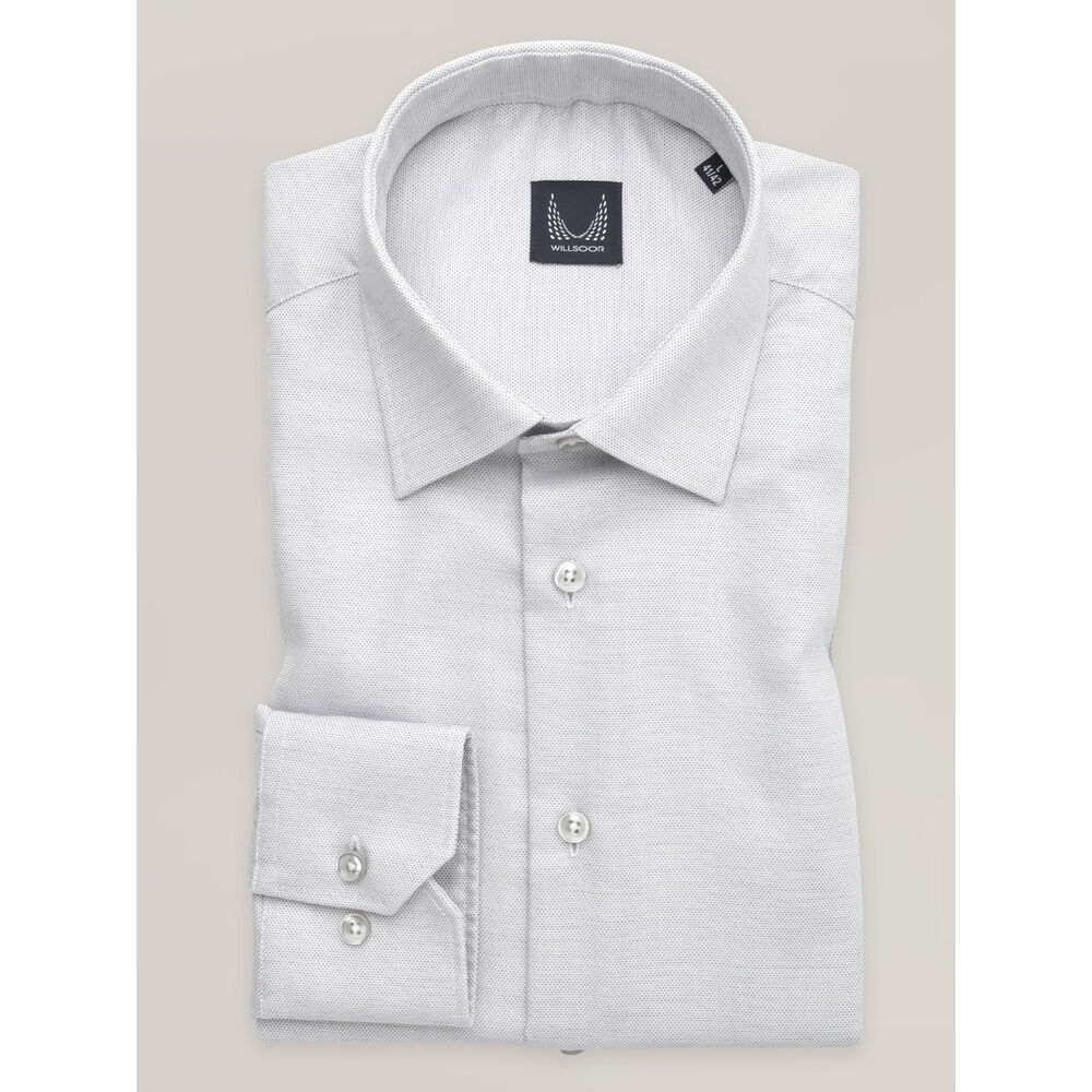 Pánska sivá košeľa slim fit s jemným vzorom 16713