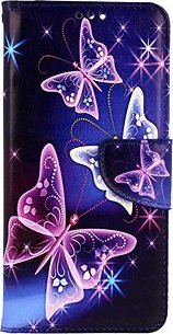 TopQ Puzdro Xiaomi Redmi 13C flipové Modré s motýlikmi 118324