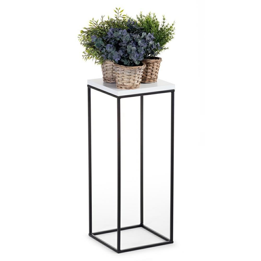 Květinový stojan CHARR 80 cm černý/bílý