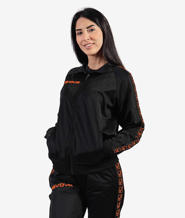 GIACCA TRICOT BAND ARANCIO FLUO/NERO Tg. L