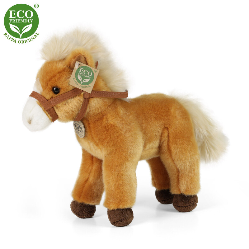 RAPPA - Plyšový kôň hnedý stojaci 30 cm ECO-FRIENDLY