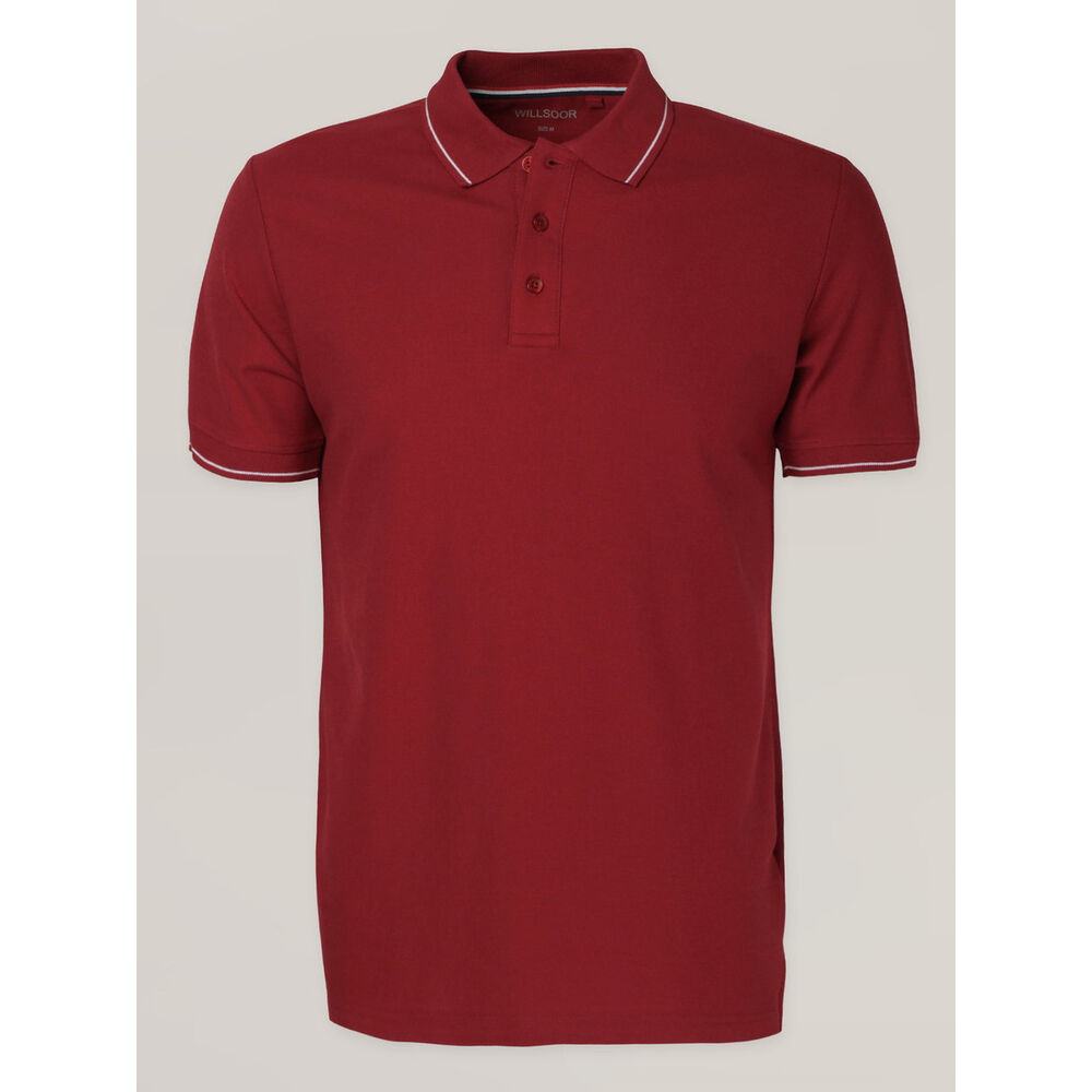 Pánske bavlnené polo tričko v bordovej farbe 16766