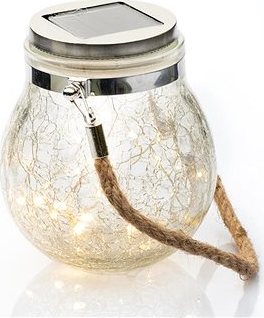 LED Solárny pohárik, 30 LED, IP44, 600 mAh, teplá biela