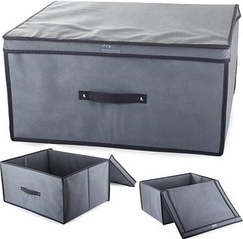 Verk 01322 Úložná krabica s odklápacím vekom 60 × 45 × 30 cm sivá