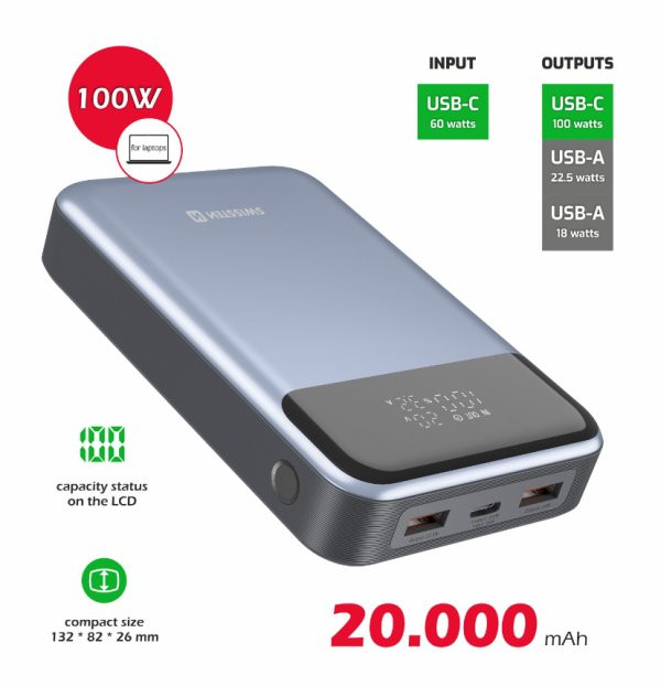 SWISSTEN POWER BANK 20000 mAh 100W POWER DELIVERY PRE NOTEBOOKY