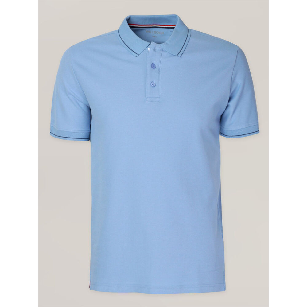 Pánske bavlnené polo tričko v svetlomodrej farbe 16768