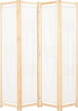 Štvordielny paraván krémový 160 × 170 × 4 cm textil