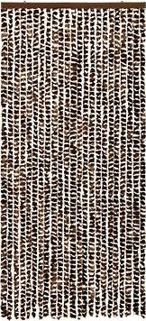 SHUMEE Záves proti hmyzu hnedý a biely 90 × 220 cm Chenille