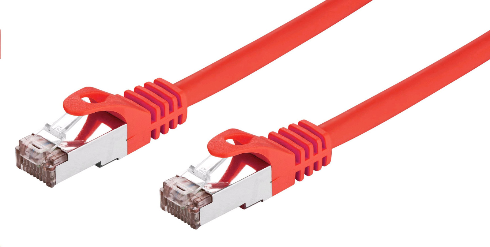 C-TECH Kábel patchcord Cat6, FTP, červený, 0,5m