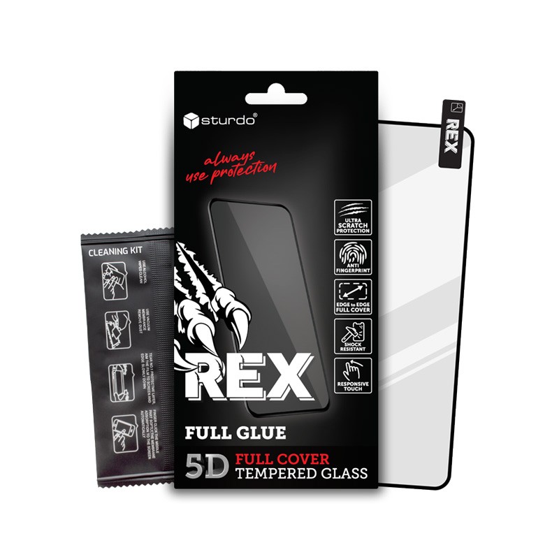 STURDO FMO-2060-MOT-G04XX REX OCHRANNE SKLO MOTOROLA MOTO G04, CIERNE (FULL GLUE 5D)