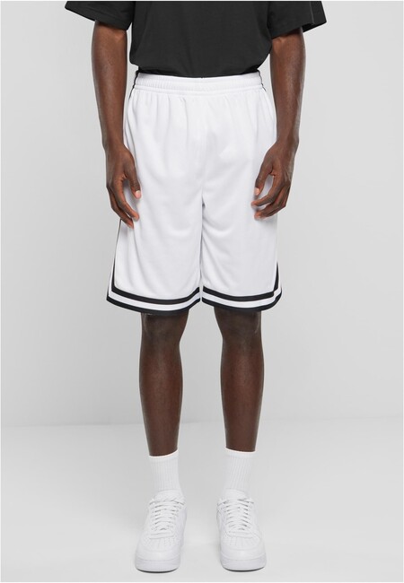 Urban Classics Stripes Mesh Shorts white/black/white - S