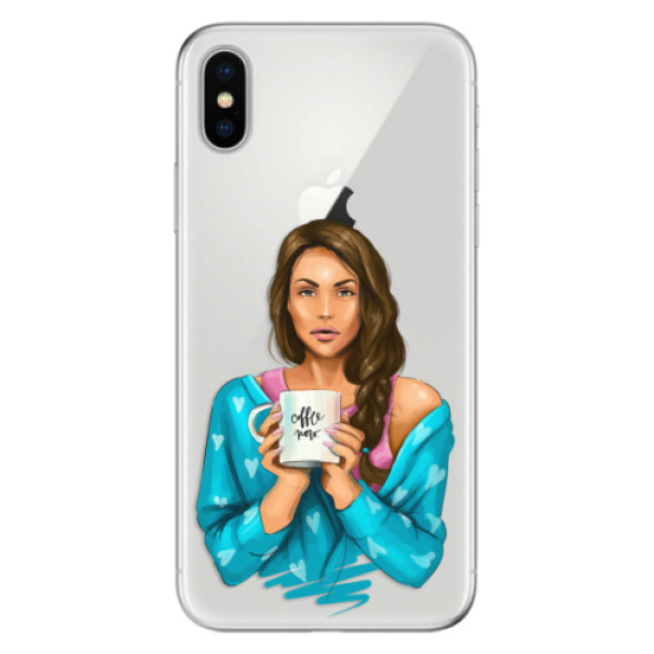 Odolné silikónové puzdro iSaprio - Coffe Now - Brunette - iPhone X