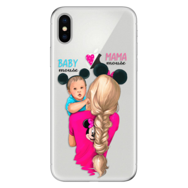 Odolné silikónové puzdro iSaprio - Mama Mouse Blonde and Boy - iPhone X