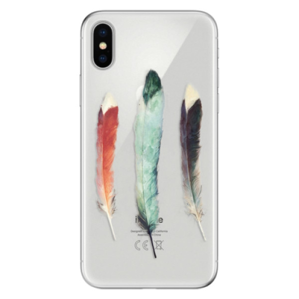 Odolné silikónové puzdro iSaprio - Three Feathers - iPhone X