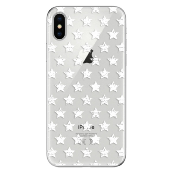 Odolné silikónové puzdro iSaprio - Stars Pattern - white - iPhone X