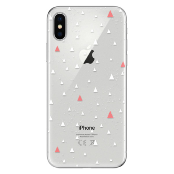 Odolné silikónové puzdro iSaprio - Abstract Triangles 02 - white - iPhone X