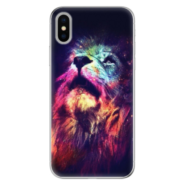 Odolné silikónové puzdro iSaprio - Lion in Colors - iPhone X