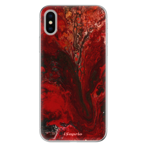 Odolné silikónové puzdro iSaprio - RedMarble 17 - iPhone X