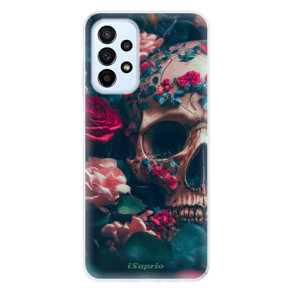 Odolné silikónové puzdro iSaprio - Skull in Roses - Samsung Galaxy A23 / A23 5G