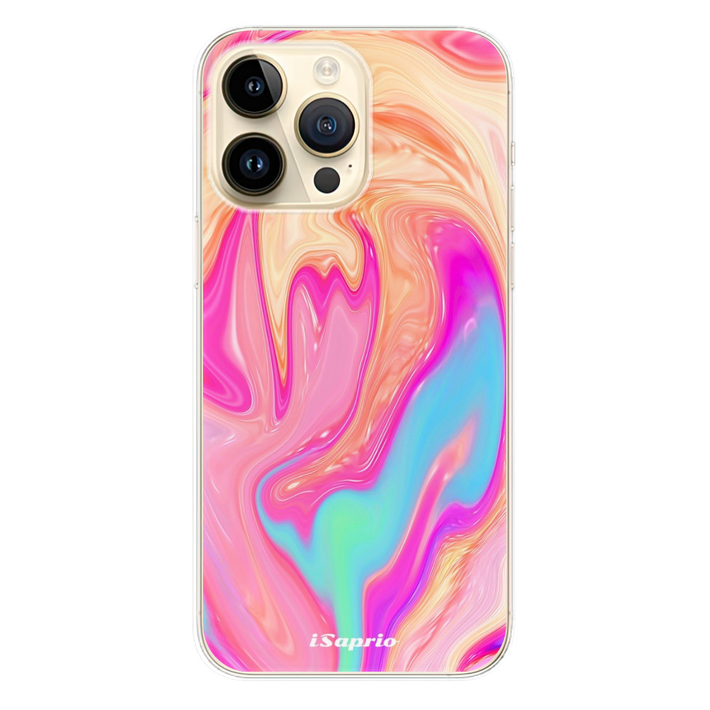 Odolné silikónové puzdro iSaprio - Orange Liquid - iPhone 14 Pro Max