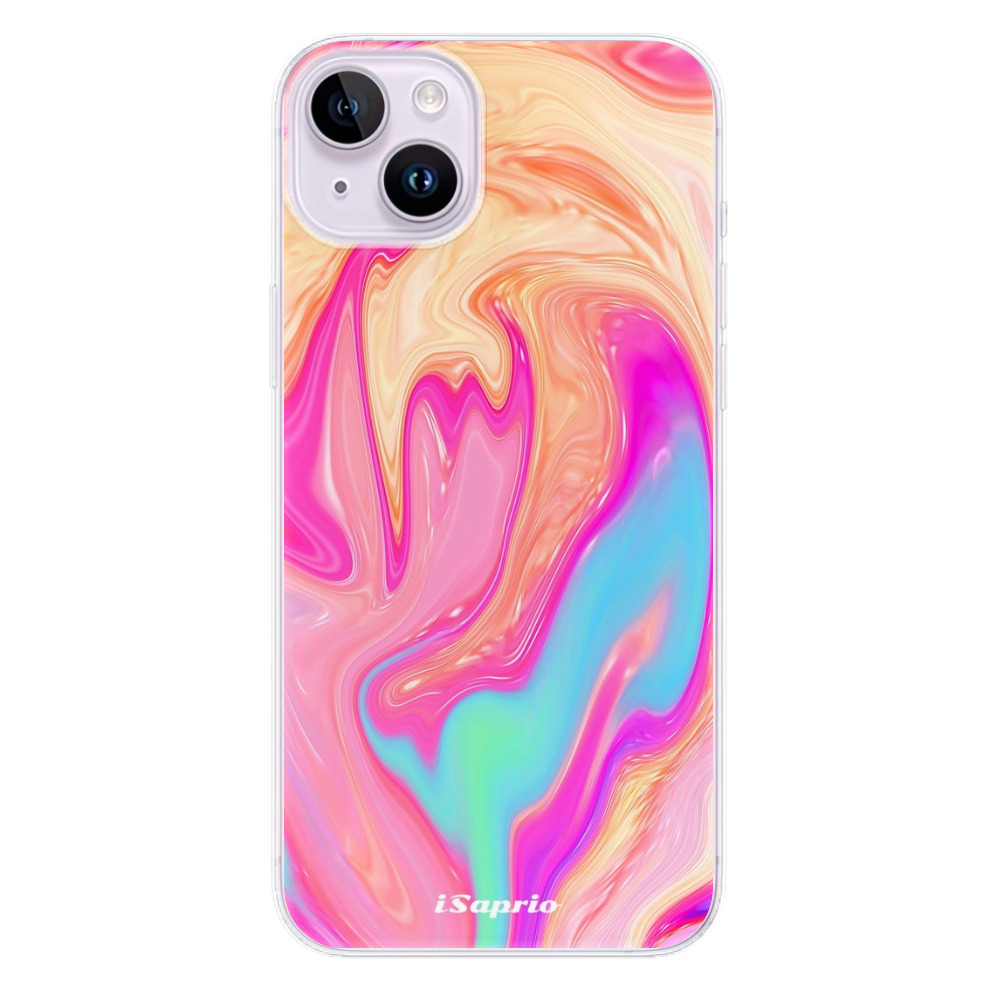Odolné silikónové puzdro iSaprio - Orange Liquid - iPhone 14 Plus