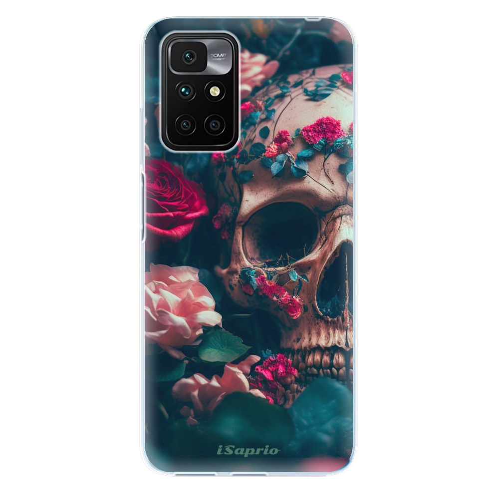 Odolné silikónové puzdro iSaprio - Skull in Roses - Xiaomi Redmi 10