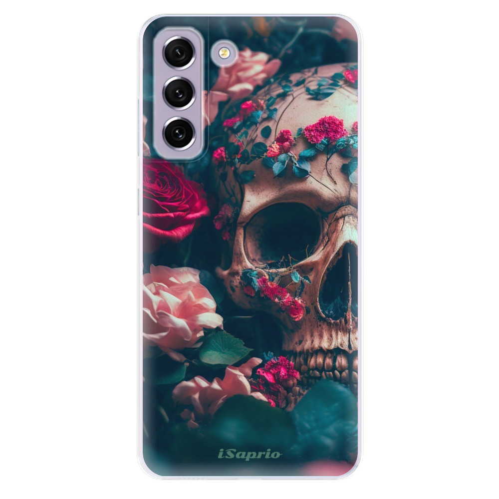 Odolné silikónové puzdro iSaprio - Skull in Roses - Samsung Galaxy S21 FE 5G