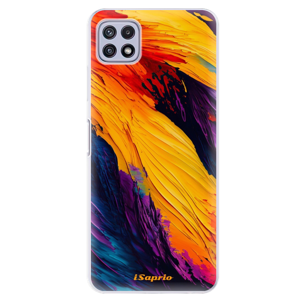 Odolné silikónové puzdro iSaprio - Orange Paint - Samsung Galaxy A22 5G