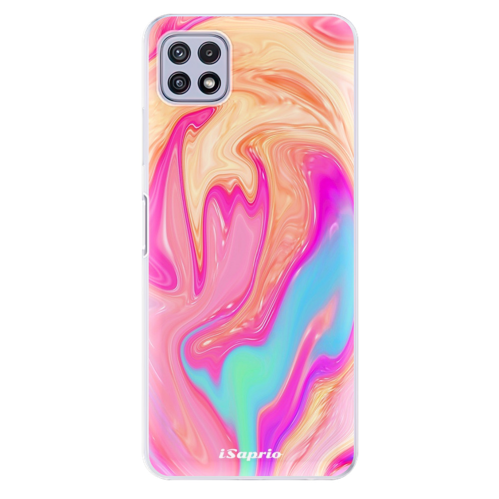 Odolné silikónové puzdro iSaprio - Orange Liquid - Samsung Galaxy A22 5G