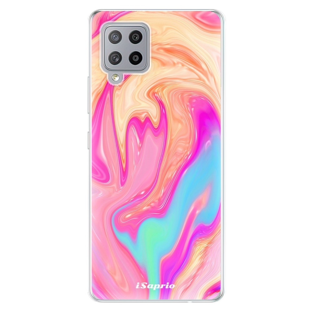 Odolné silikónové puzdro iSaprio - Orange Liquid - Samsung Galaxy A42