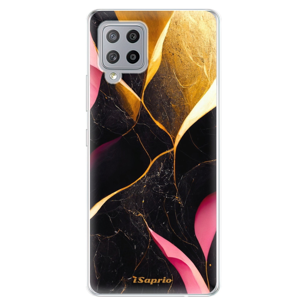 Odolné silikónové puzdro iSaprio - Gold Pink Marble - Samsung Galaxy A42