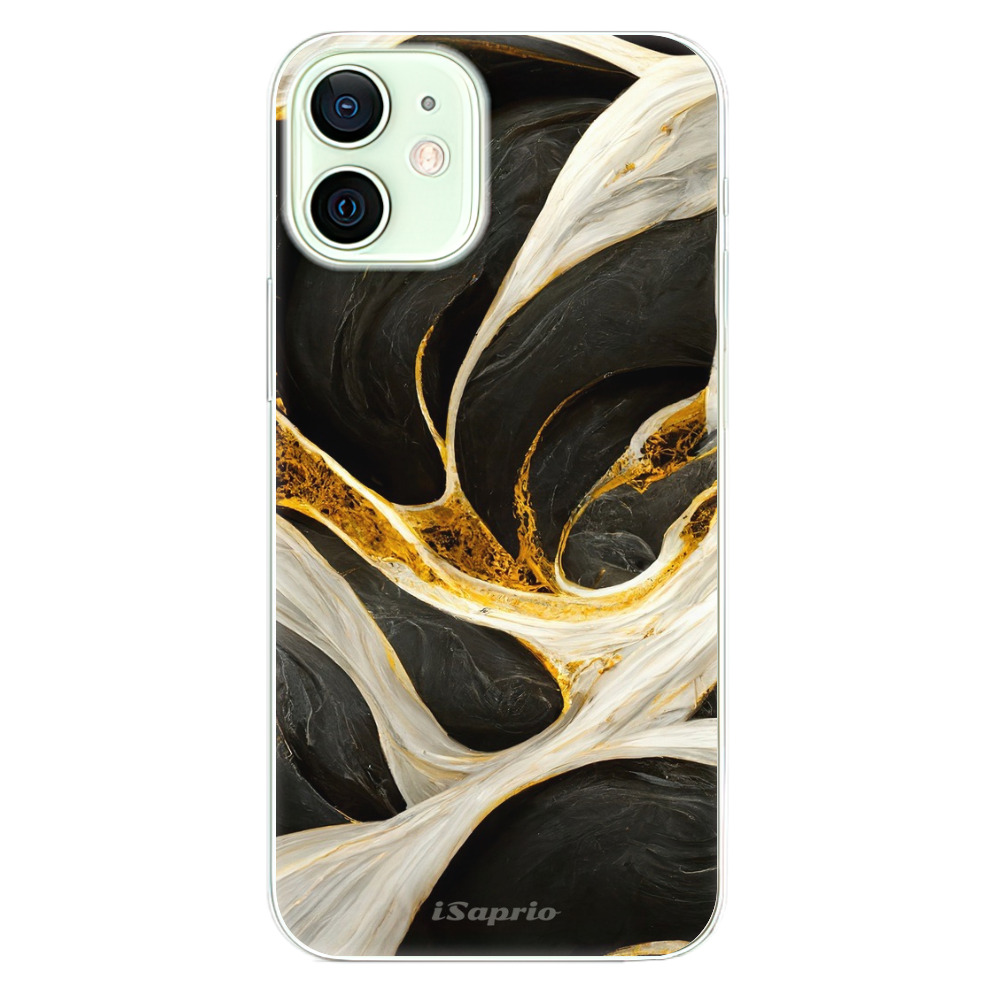 Odolné silikónové puzdro iSaprio - Black and Gold - iPhone 12