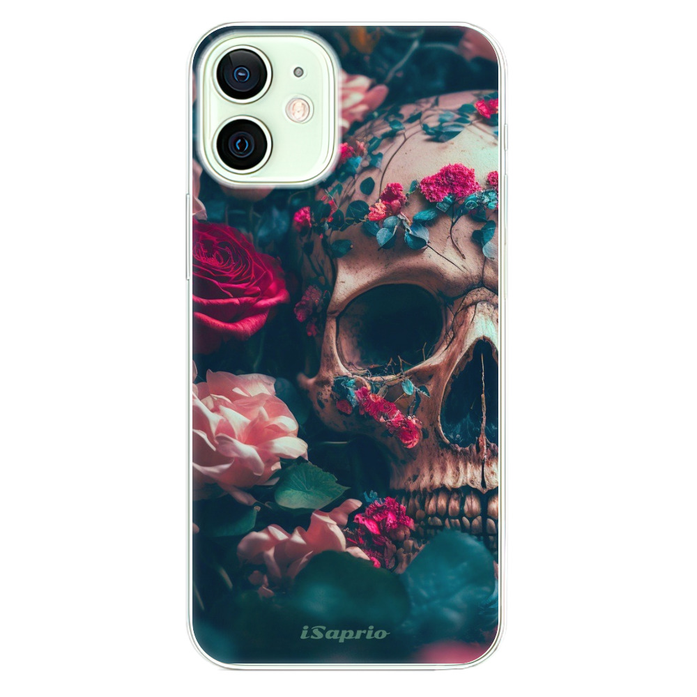 Odolné silikónové puzdro iSaprio - Skull in Roses - iPhone 12 mini