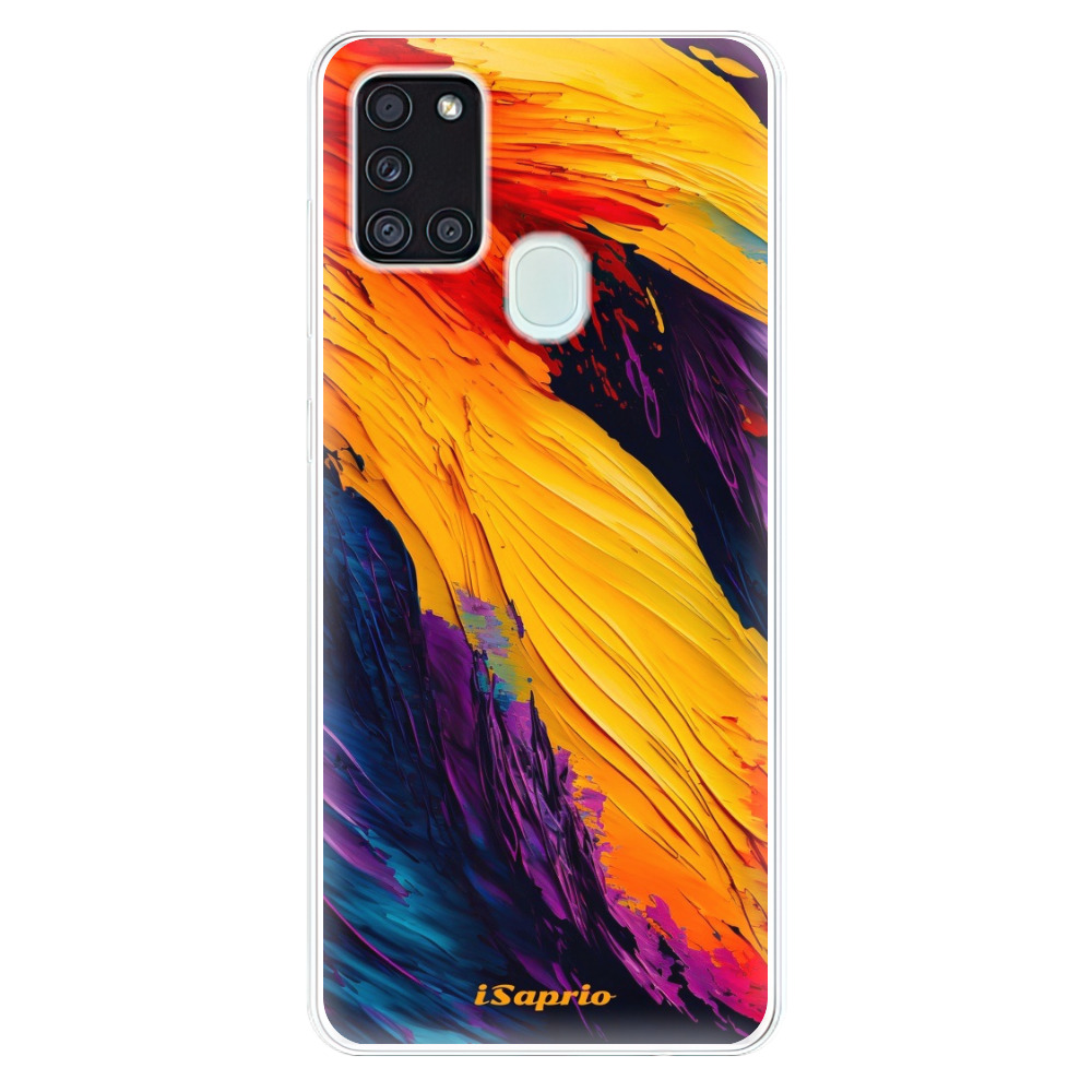 Odolné silikónové puzdro iSaprio - Orange Paint - Samsung Galaxy A21s