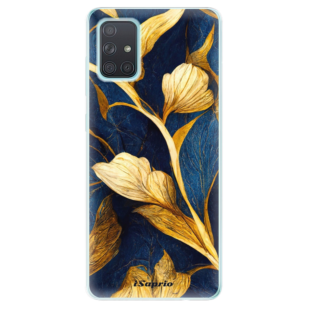 Odolné silikónové puzdro iSaprio - Gold Leaves - Samsung Galaxy A71