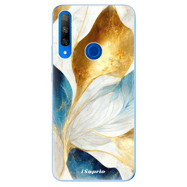 Odolné silikónové puzdro iSaprio - Blue Leaves - Huawei Honor 9X