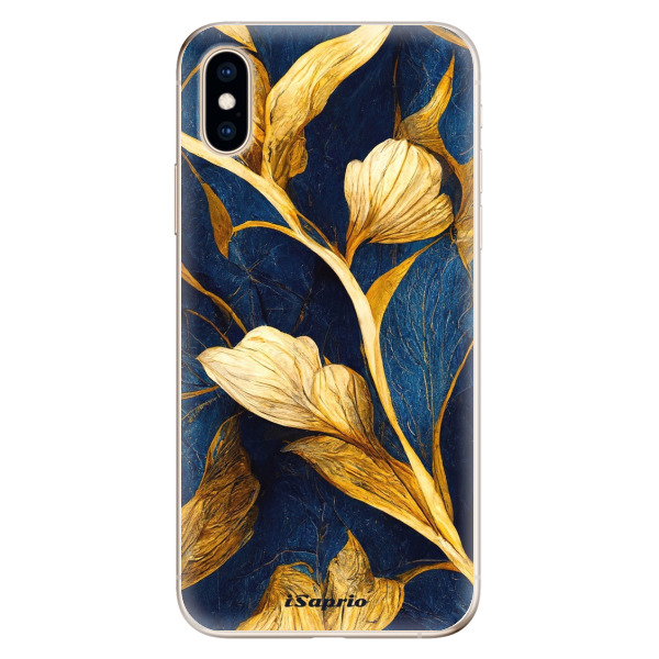 Odolné silikónové puzdro iSaprio - Gold Leaves - iPhone XS