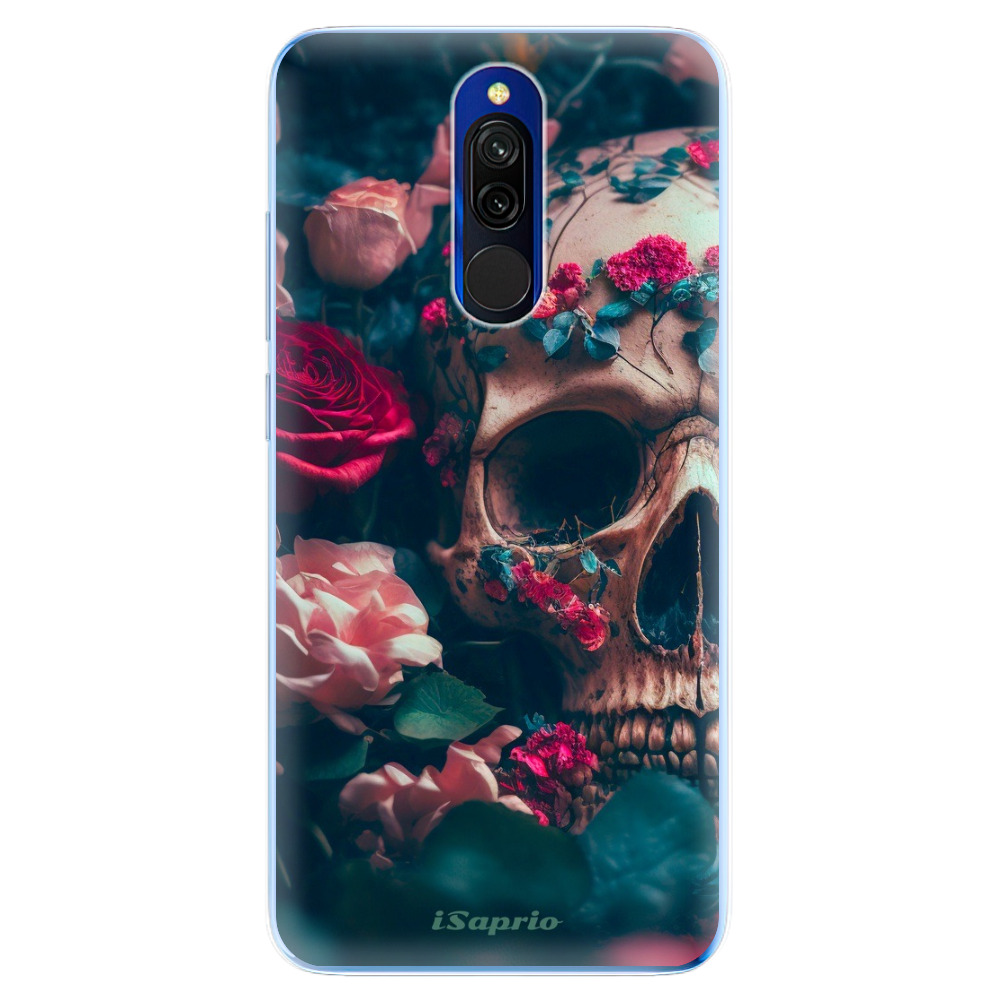 Odolné silikónové puzdro iSaprio - Skull in Roses - Xiaomi Redmi 8