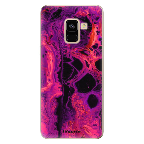 Odolné silikónové puzdro iSaprio - Abstract Dark 01 - Samsung Galaxy A8 2018