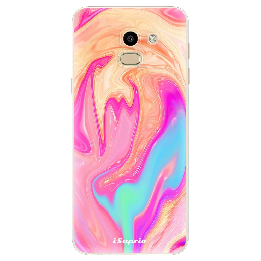 Odolné silikónové puzdro iSaprio - Orange Liquid - Samsung Galaxy J6