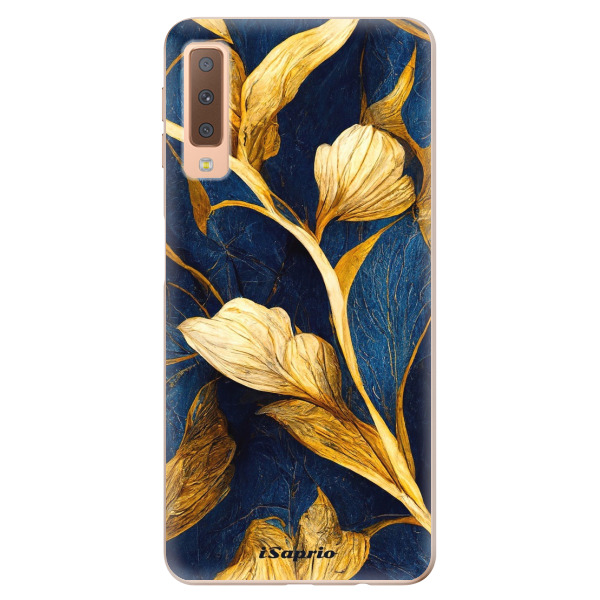 Odolné silikónové puzdro iSaprio - Gold Leaves - Samsung Galaxy A7 (2018)