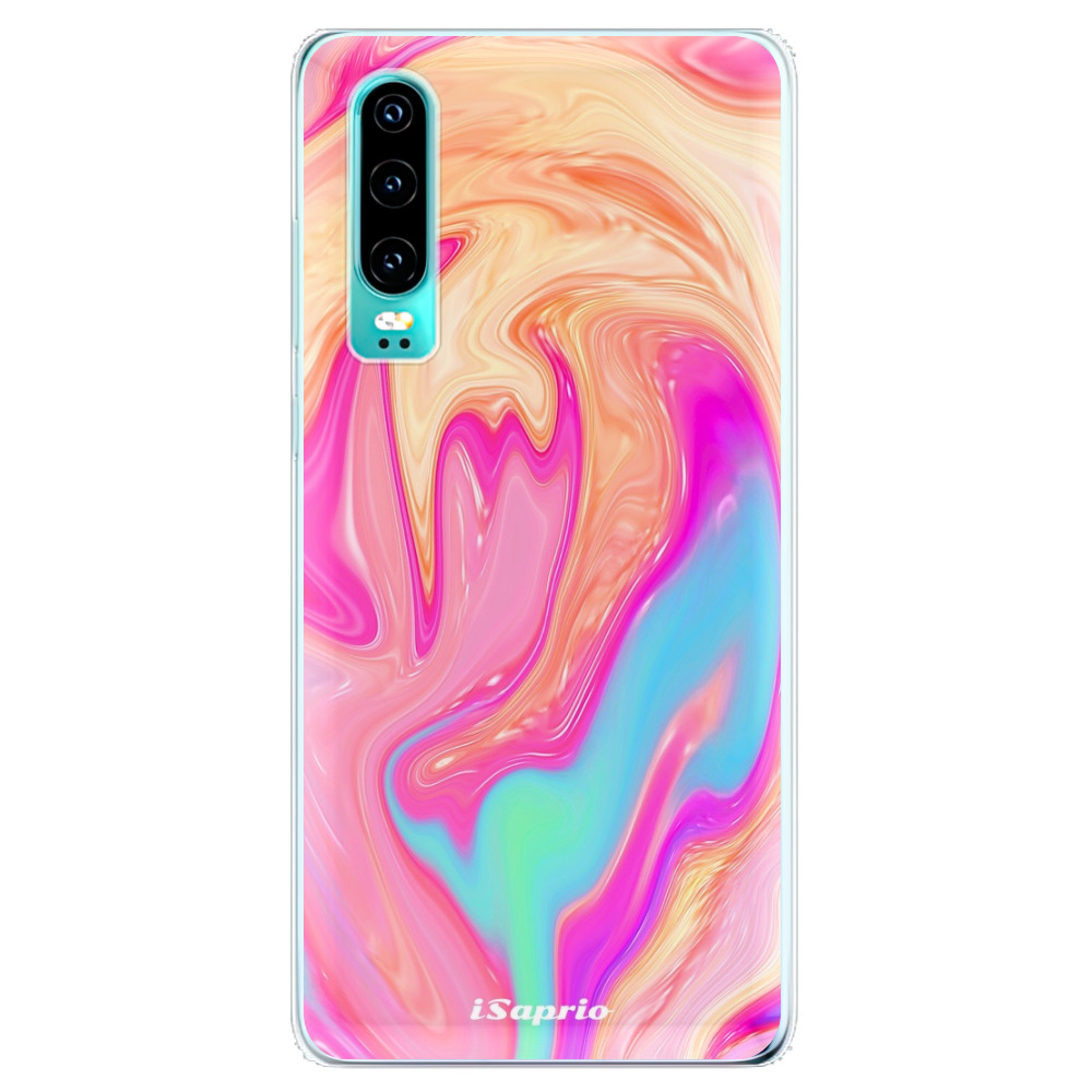 Odolné silikónové puzdro iSaprio - Orange Liquid - Huawei P30
