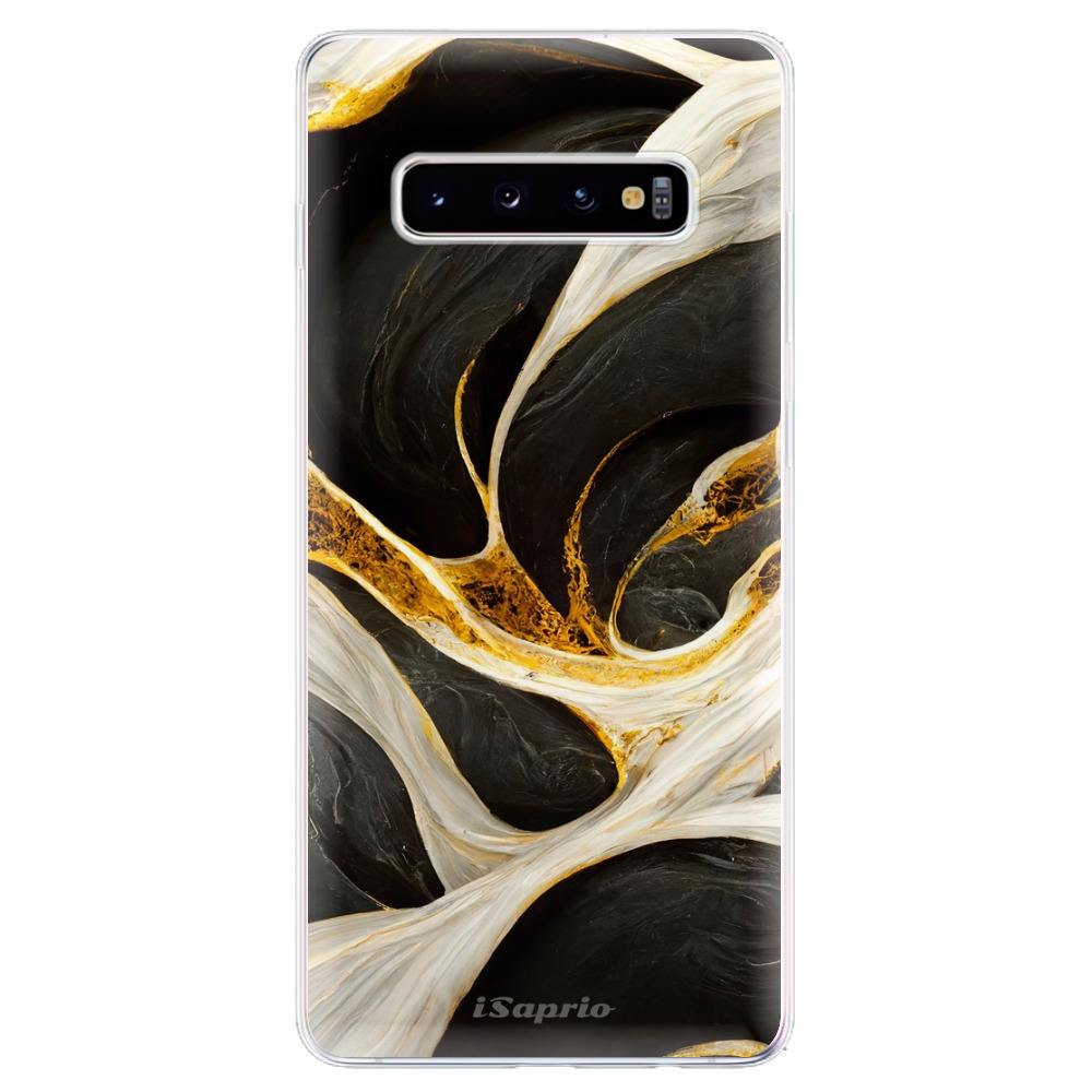 Odolné silikónové puzdro iSaprio - Black and Gold - Samsung Galaxy S10+
