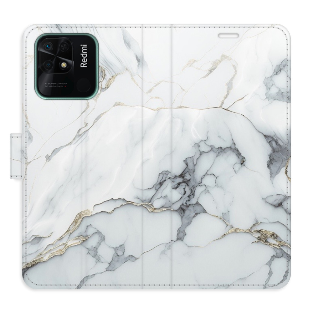 Flipové puzdro iSaprio - SilverMarble 15 - Xiaomi Redmi 10C